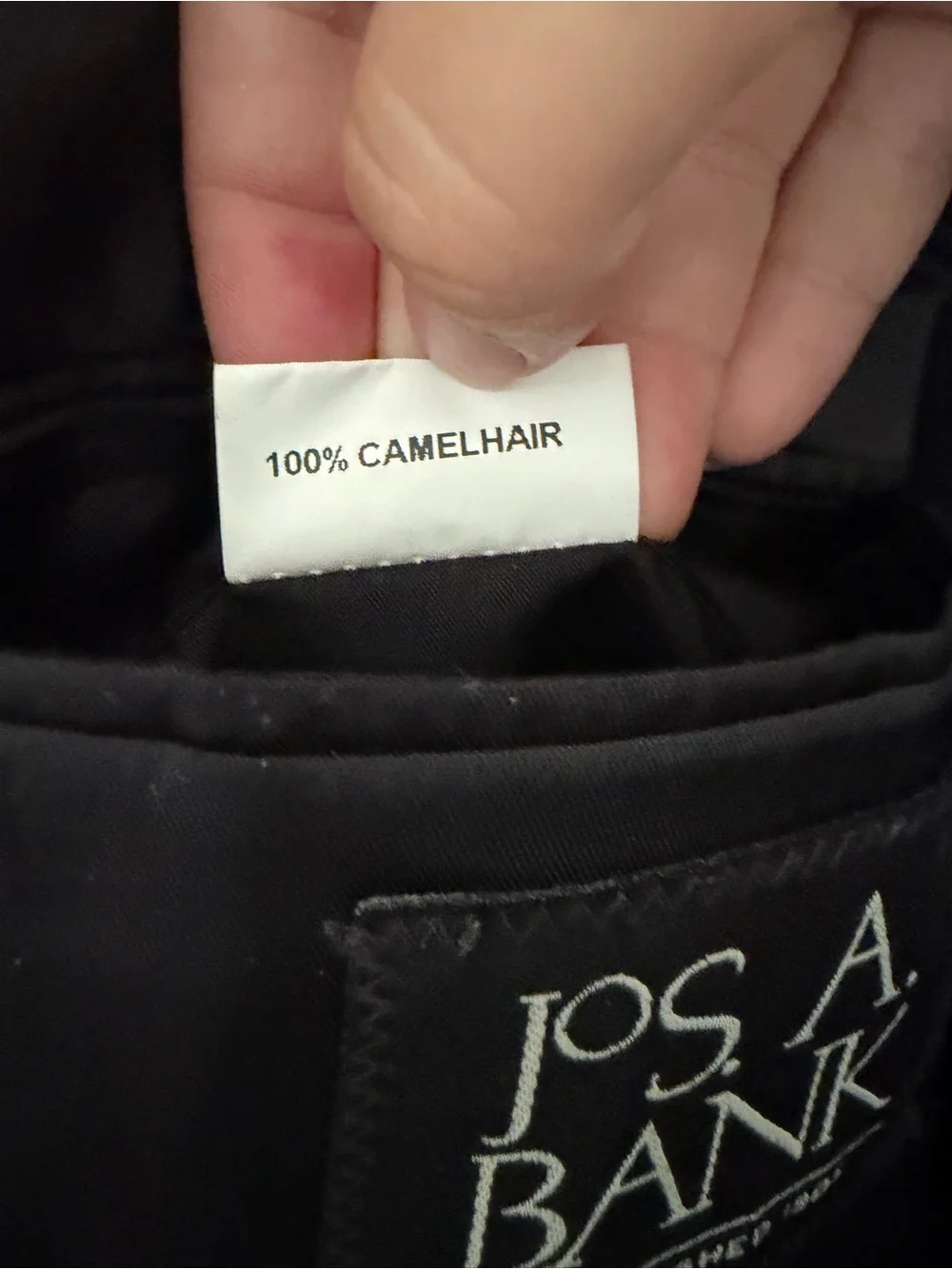 Jos. A Bank men’s camel hair blazer sport coat black preppy 44S